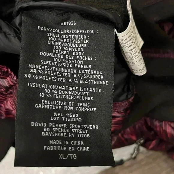 [W-XL]  32 Degree Heat Purple Pattern Zip Up Puffer Spandex Sleeves Jacket s - Picture 7 of 12